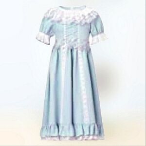 NWT Mangostice Girls' Ruffle Detail Dress- Blue